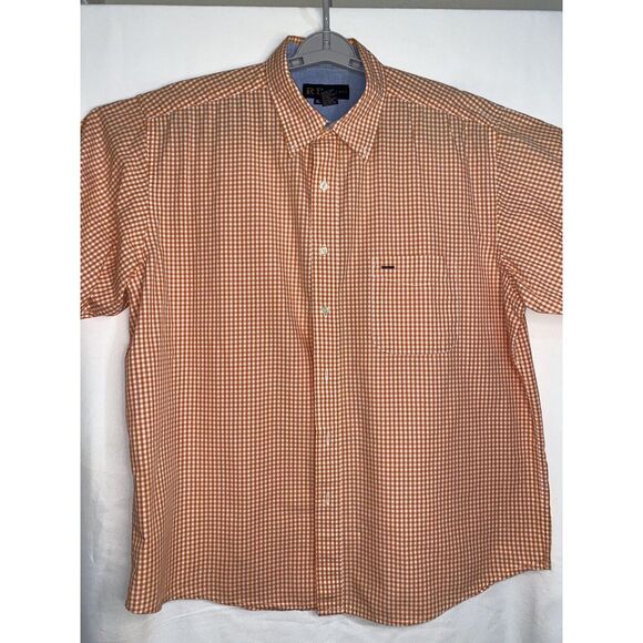 R&K Other - R&R Casuals Men's Button Up Checkered‎ Thick Cotton Shirt SIZE XL Orange